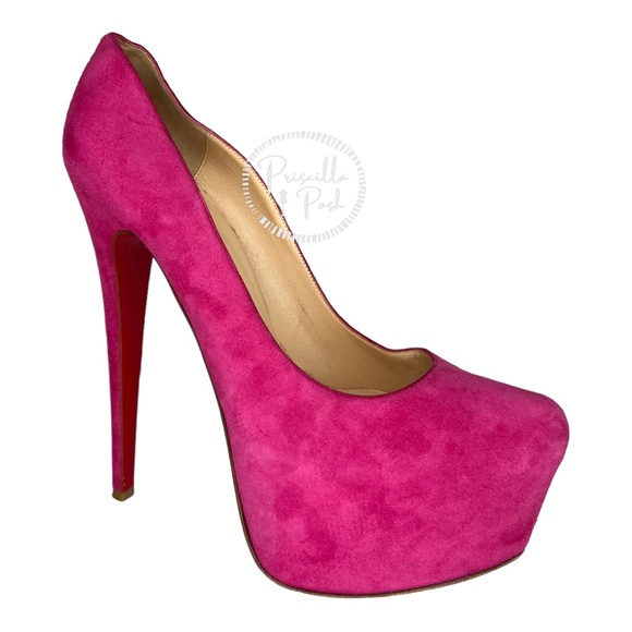 Christian Louboutin Daffodile 160mm Pumps Hot Pink Fuschia Heels Platform - Picture 14 of 16